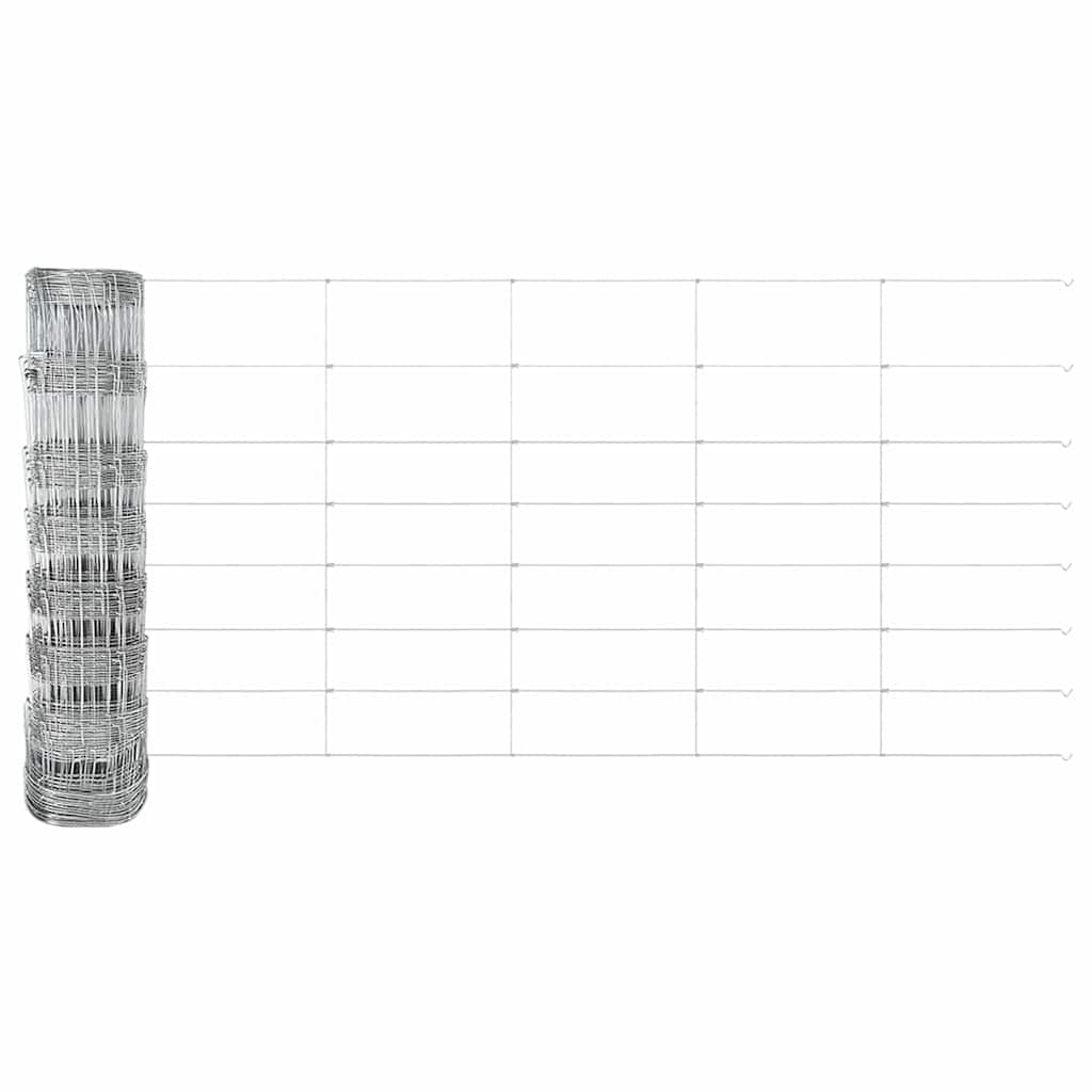 Wildzaun Silber 50 x 0,8 m Verzinkter Stahl